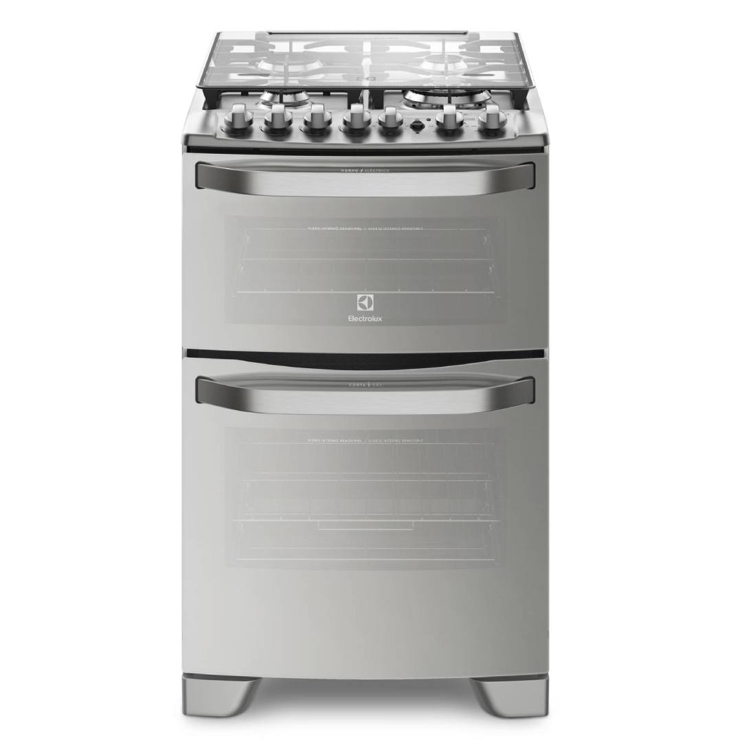 COCINA A GAS ELECTROLUX 56DXQ 4 QUEMADORES TRIPLE CORONA GRILL ELéTRICO 56CM  DOBLE HORNO