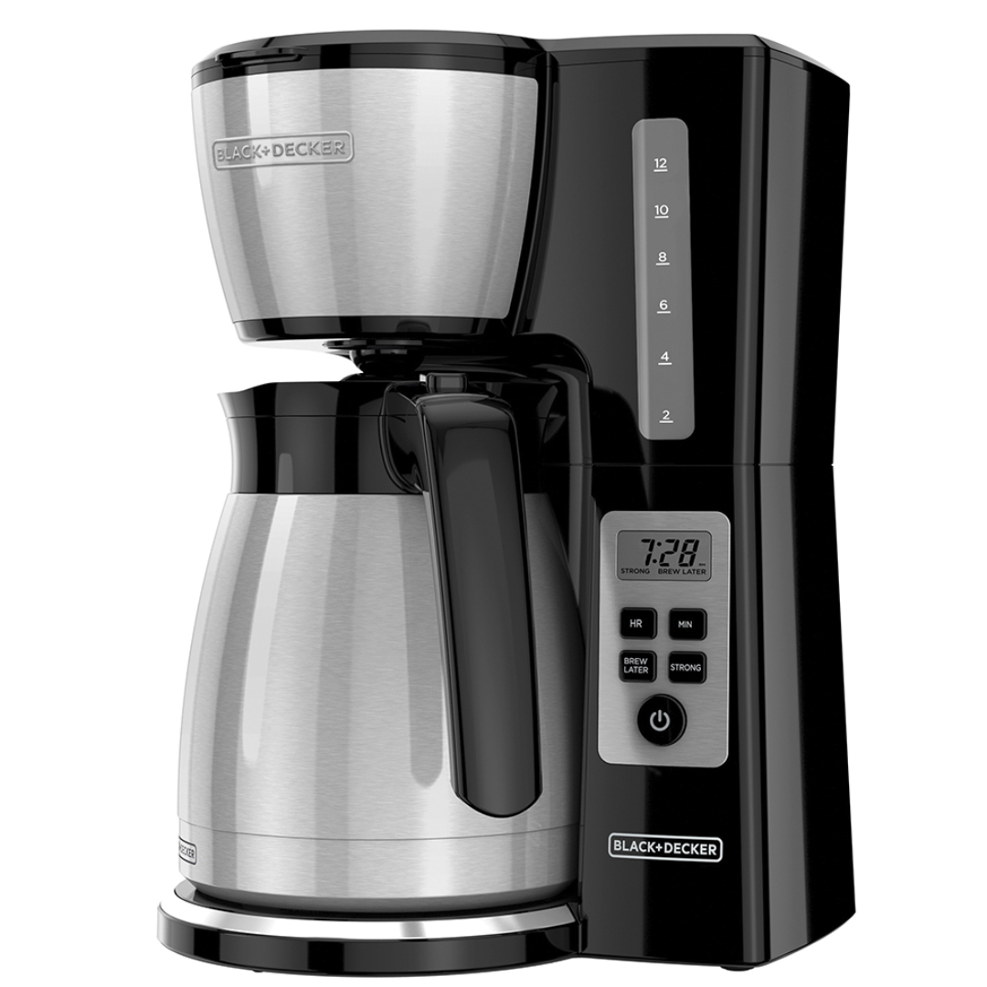 incidente Salir impulso CAFETERA BLACK+DECKER BD-CM2046S 750 WATTS 12 TAZAS PROGRAMABLE TERMICA  DIGITAL JARRA DE 4 CAPAS SELLADA AL VACIO