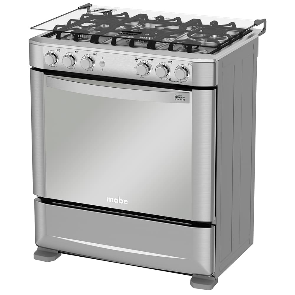 COCINA A GAS MABE EM7635FX0 5 QUEMADORES TRIPLE CORONA GRILL A GAS 76 CM