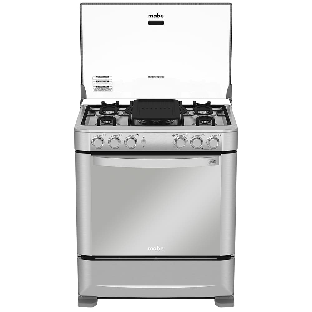 COCINA A GAS MABE EM7635FX0 5 QUEMADORES TRIPLE CORONA GRILL A GAS 76 CM