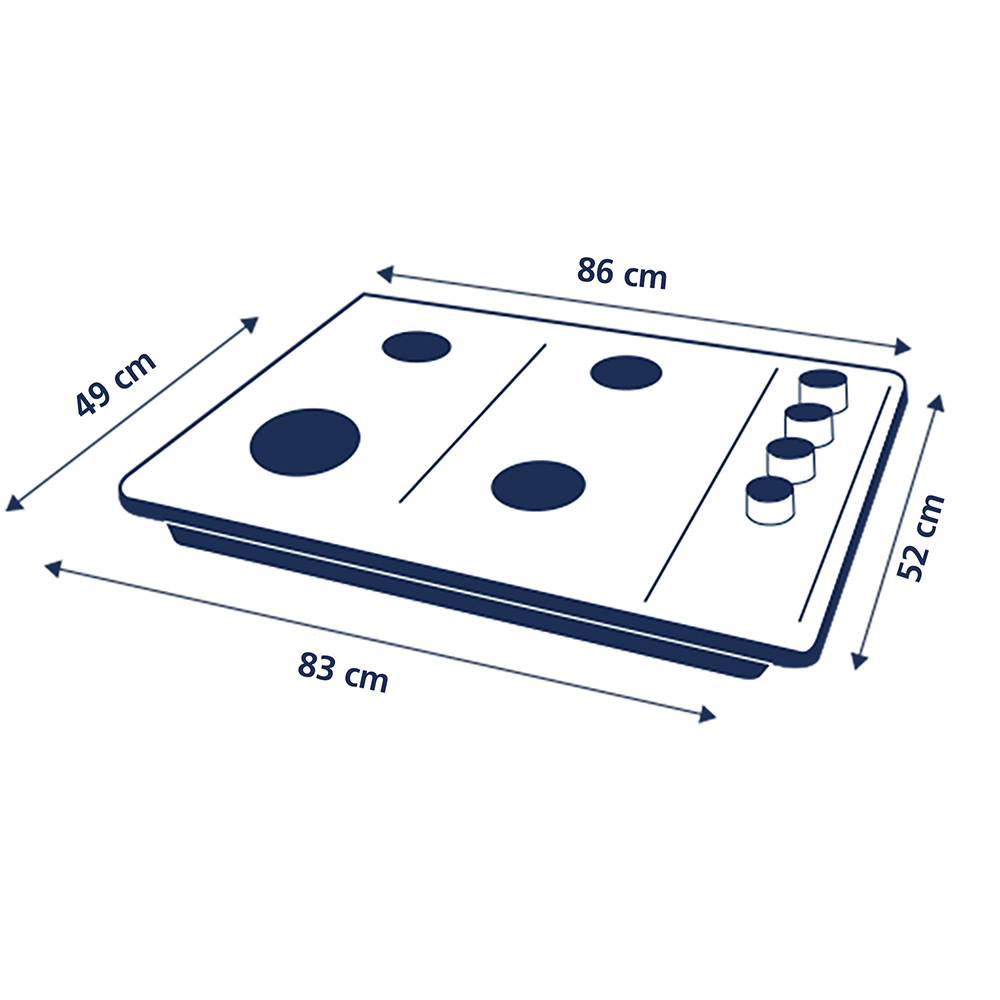 Mabe Plancha inducción vitrocerámica 4 zonas 60cm 7200W 220V PM64IV0