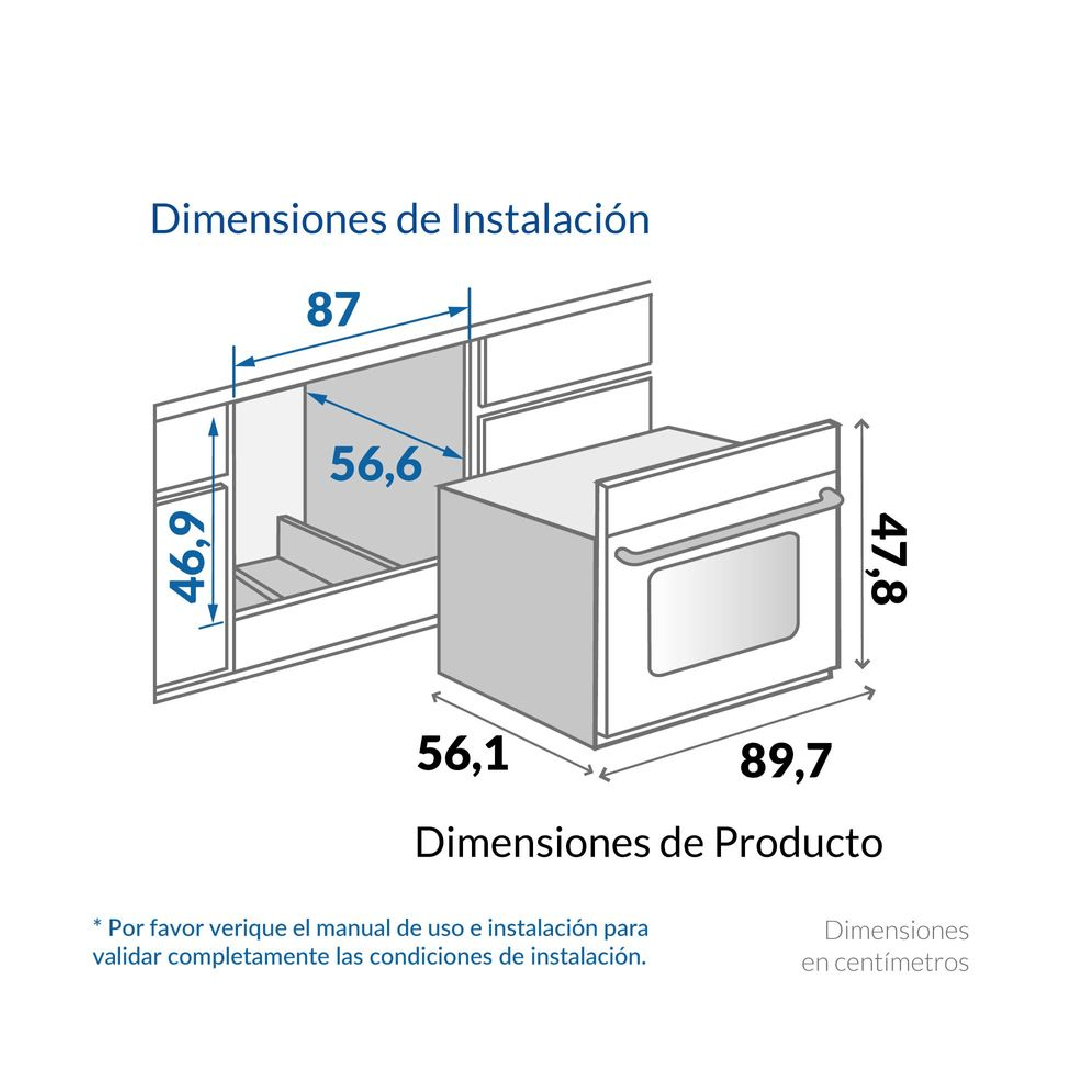 HORNO EMPOTRABLE ELECTRICO CHALLENGER HE2750 220V 60 CM GRILL ELéCTRICO 7  FUNCIONES