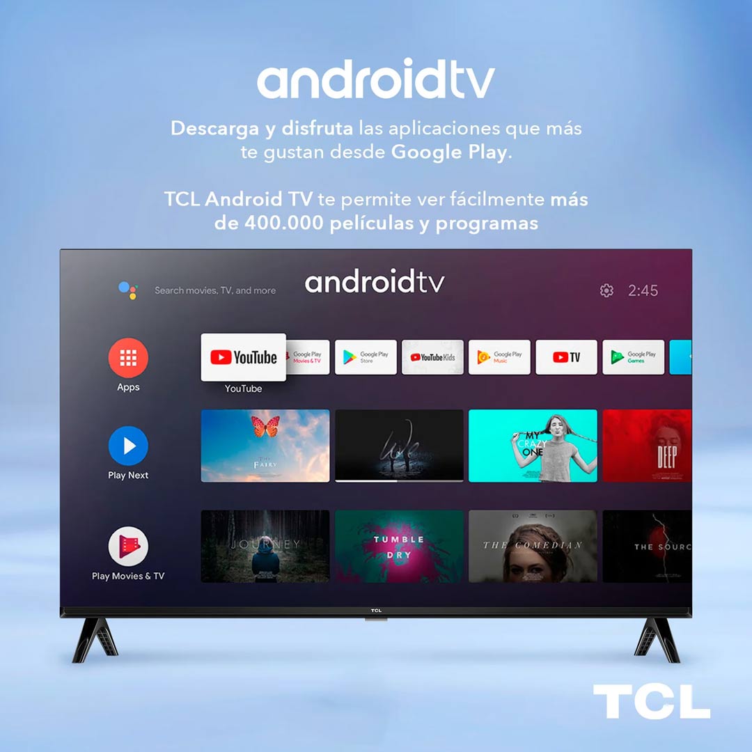 SMART TV TCL 32S60A 32  HD (1366X768) LED HDR ANDROID GOOGLE TV DISEÑO  FRAMELESS BORDES DELGADOS MANDO DE VOZ