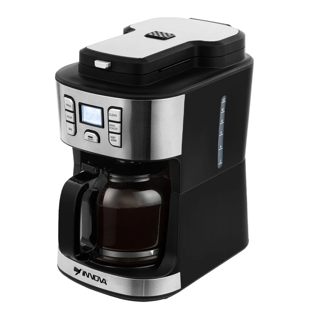 CAFETERA INNOVA IN-CAFETERA - 398 INOX. 950 WATTS 12 TAZAS ACERO INOXIDABLE  IDEAL PARA MOLER Y PASAR CAFÉ