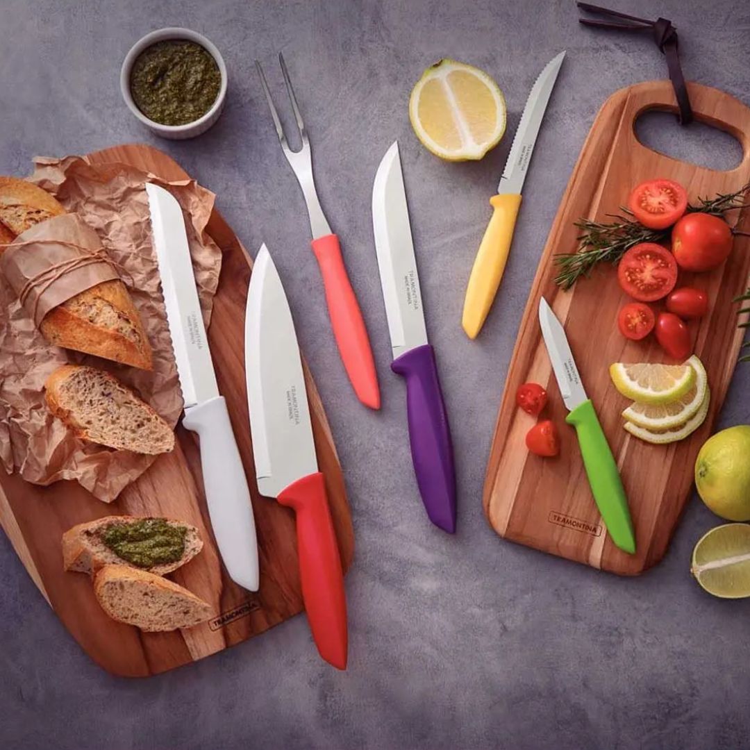 Set de Cuchillos de Cocina 6 piezas Acero Inoxidable de Colores