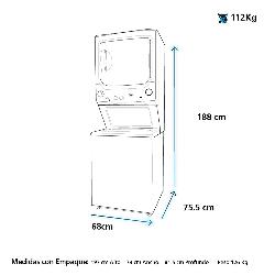 LAVADORA SECADORA EN TORRE A GAS MABE MCL2040PPDG1 20 KG 110V PREMIUM